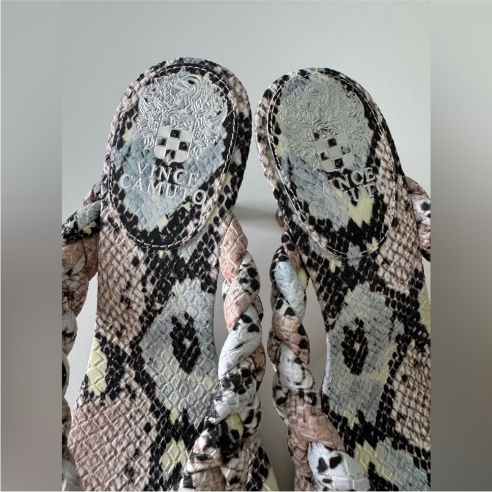 Snake Print Braided Sandals Vince Camuto Size 7 - Picture 5 of 10